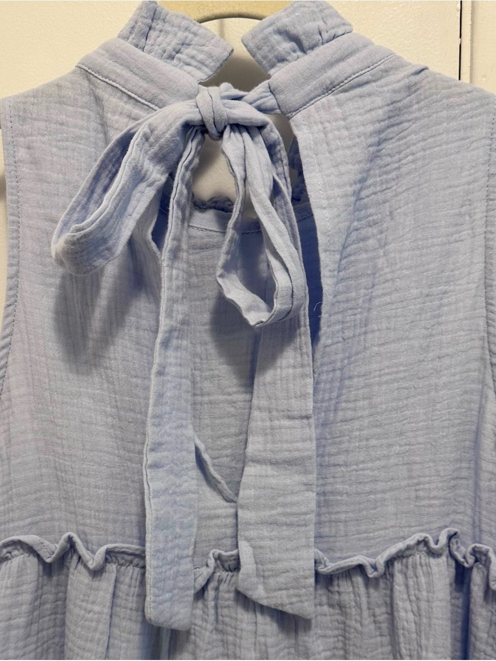 Pomander Place Tuckernuck Light Blue Sleeveless Gauze Tiered Morgan Dress S - Picture 3 of 8